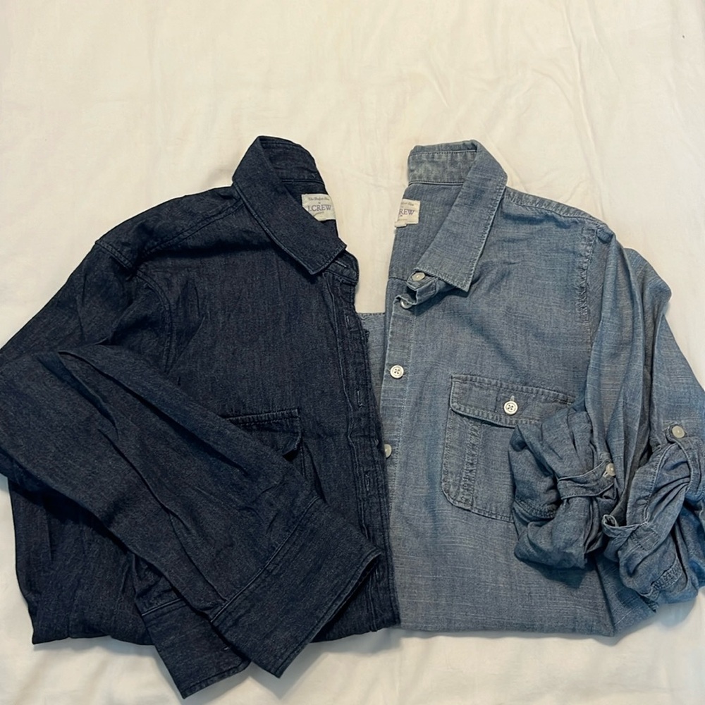 Two J. Crew Chambray Shirts